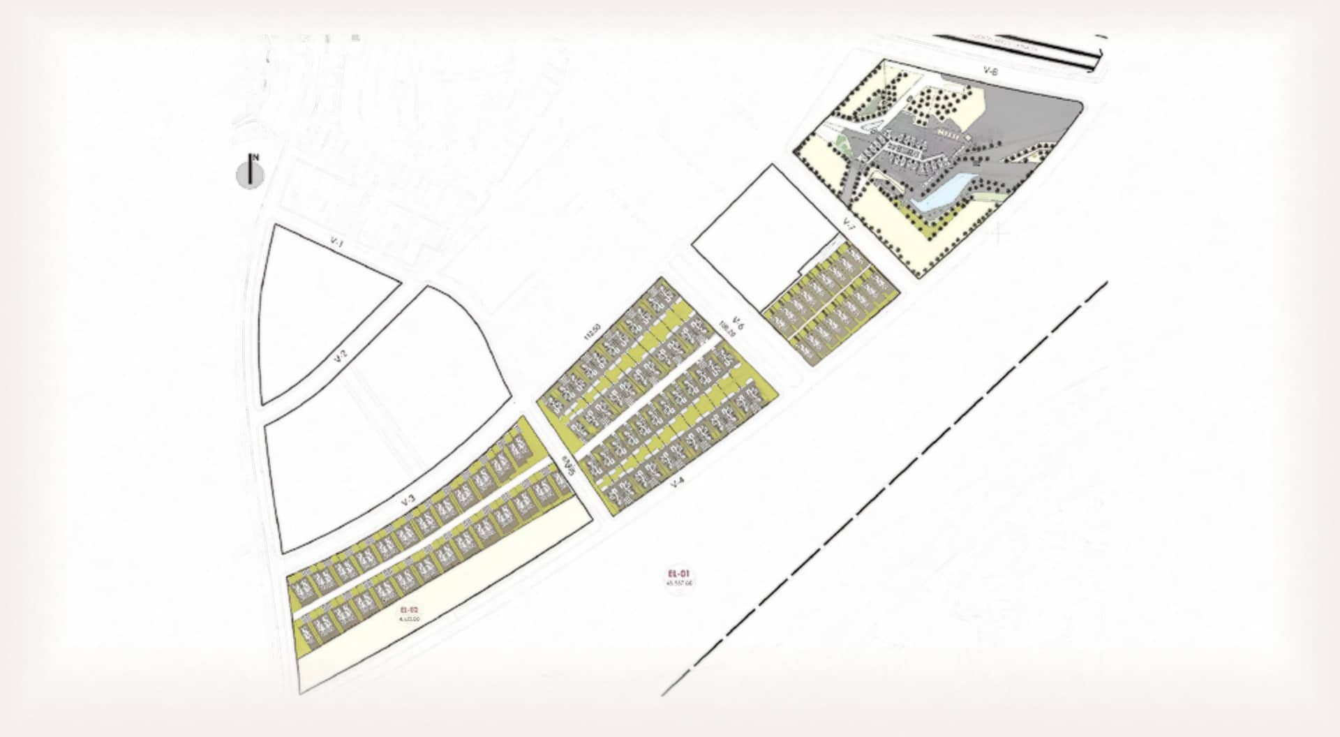 Plano de ordenamento de Bella Beach em El Terrón (Lepe), ilustrado em aquarela