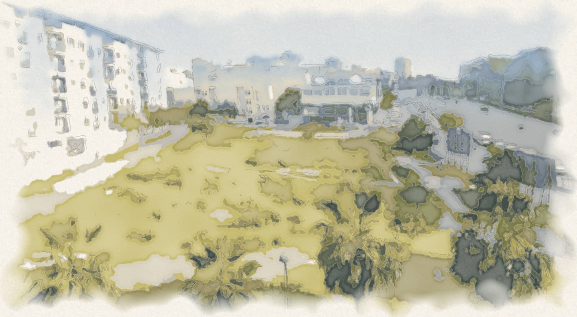 Edificio Rosario, Algeciras: watercolor of the plot of land