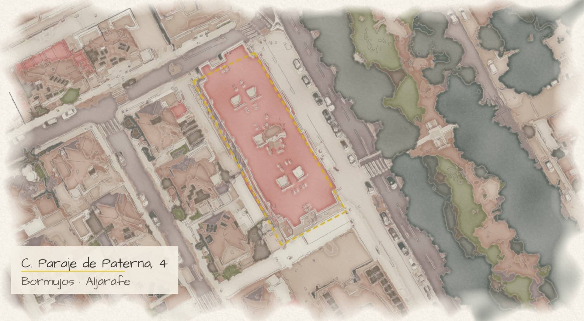 Lirus, Bormujos: plot of land in watercolor