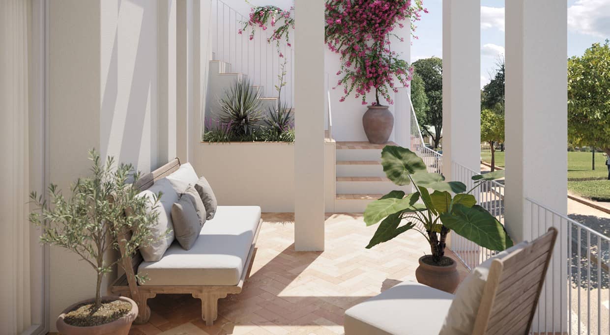 Infografia do projeto Ronda de la Feria: pátio da casa